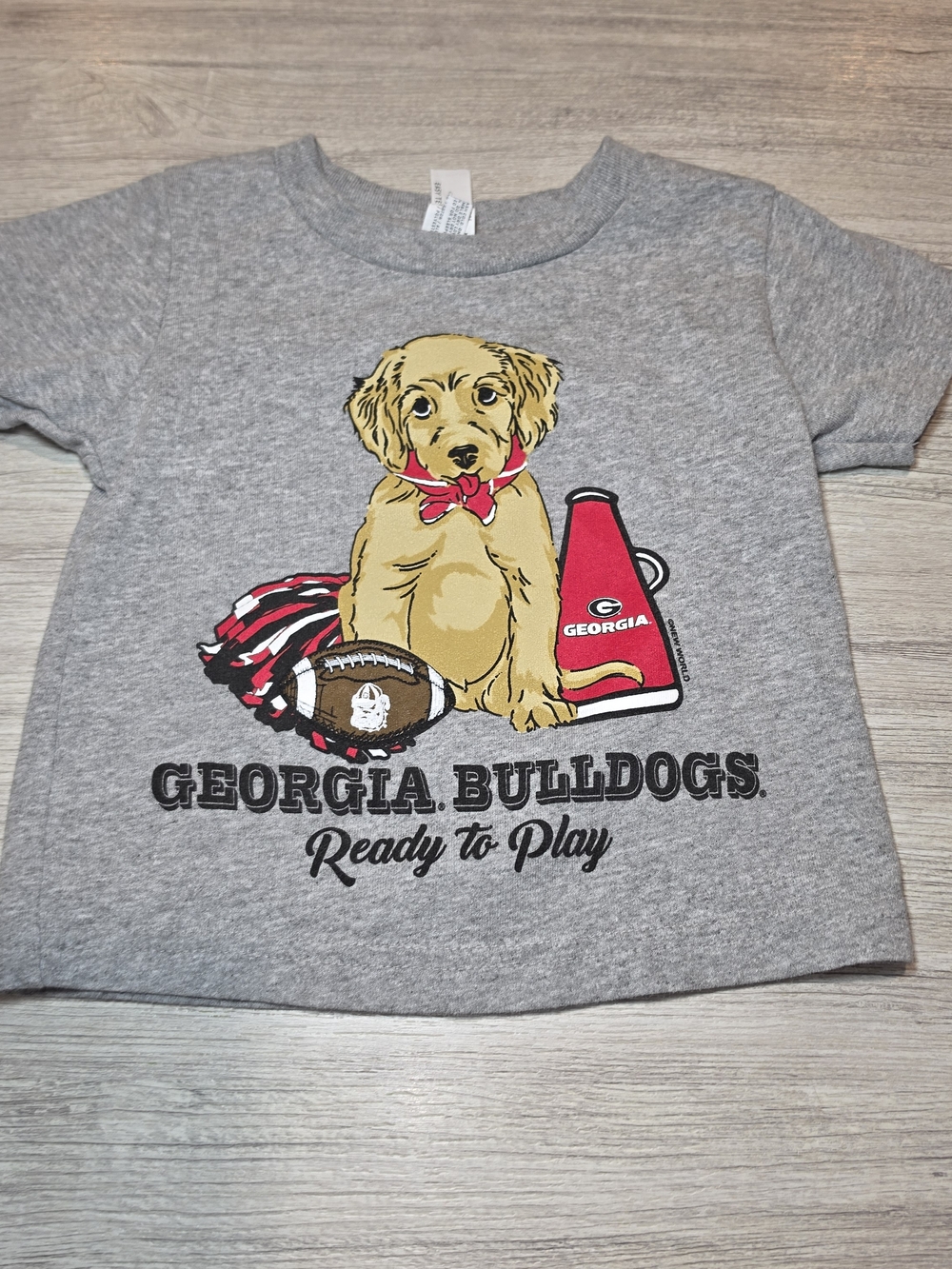 Rabbit Skins George Bulldogs Gray Short Sleeve Shirt Baby Size 24 Months A2